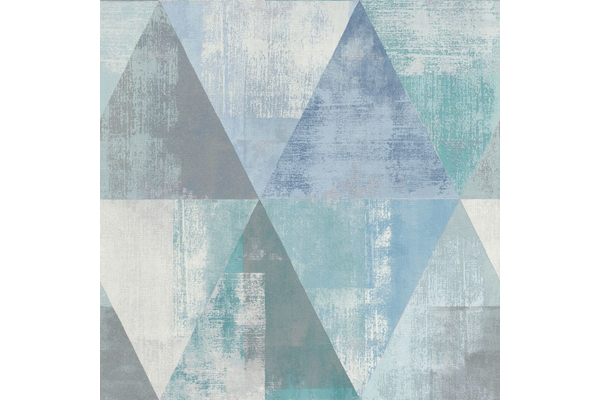Vlies Tapete Rasch Hyde Park 410907 Dreieck blau / türkis