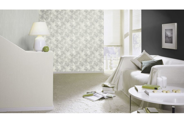 Vlies Tapete Rasch Hyde Park 411959  uni Struktur silber